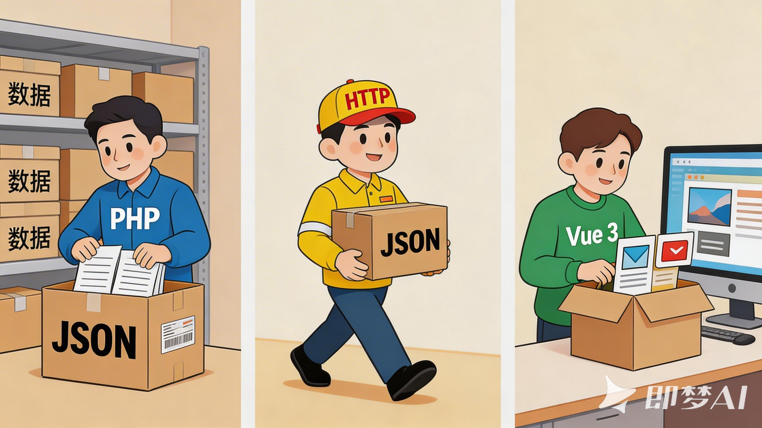 PHP后端如何优雅地与Vue 3前端对话